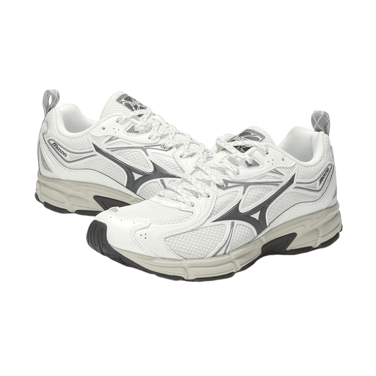 Mizuno Wave Rider 10 White Grey Angle 2