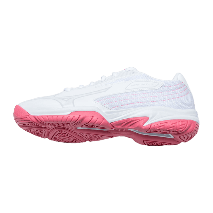 Mizuno Gate Sky Plus 3 Wide White High-Vis Pink Angle 2