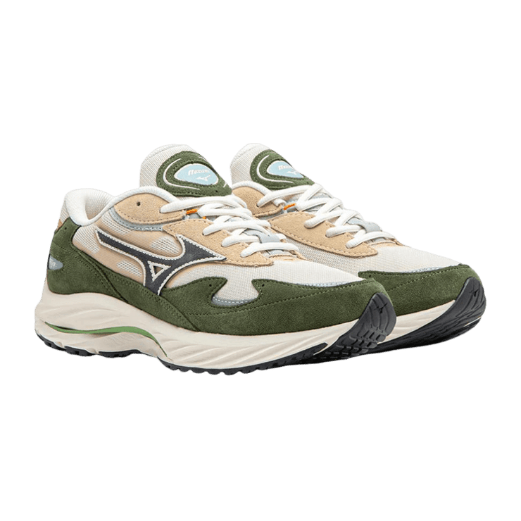 Mizuno Sports Style Wave Rider White Green Angle 1