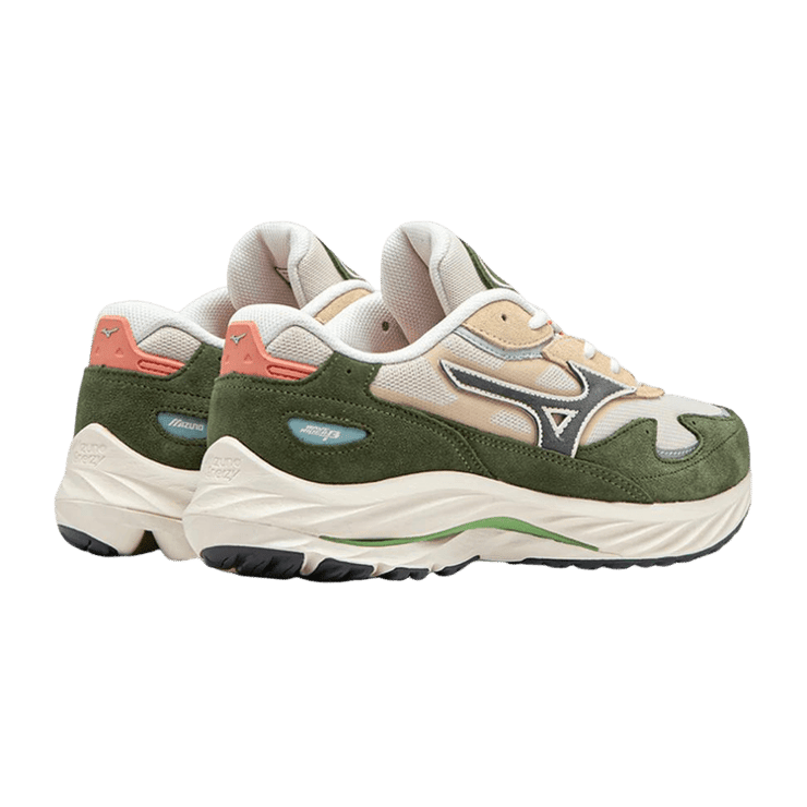 Mizuno Sports Style Wave Rider White Green Angle 2