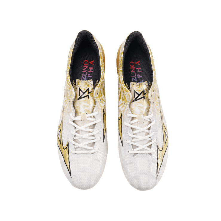 Mizuno Alpha Elite FG White Gold Angle 1