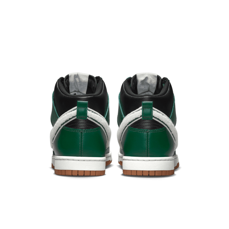 Nike Dunk High Chenille Swoosh Black Green Angle 3