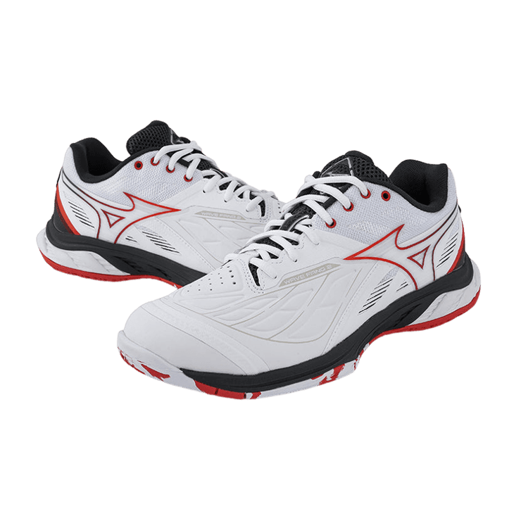 Mizuno Wave Fang 2 White Black Red Angle 1