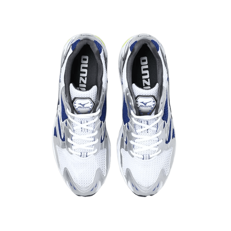 Mizuno Wave Rider 10 White Silver Blue Angle 1