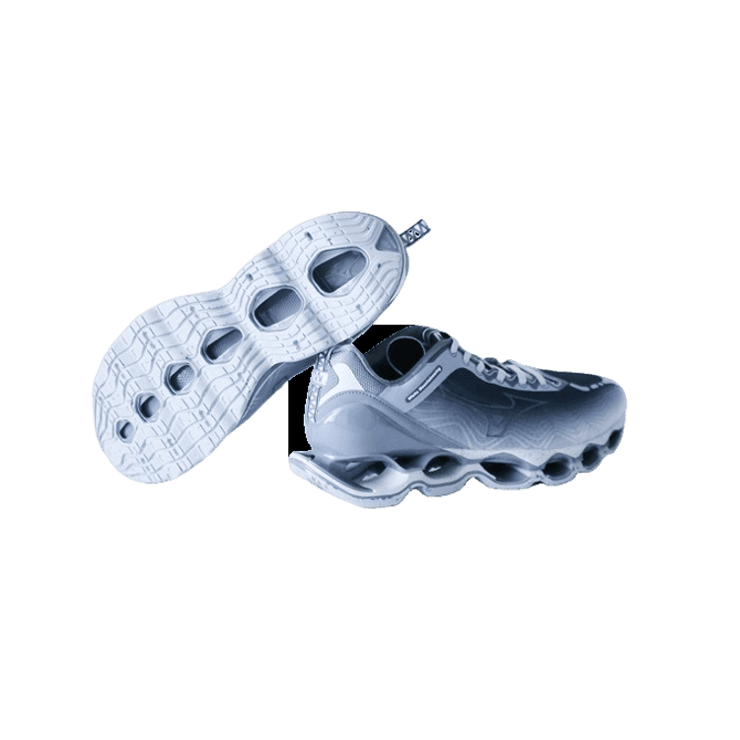 Mizuno × White Mountaineering Wave Prophecy X Grey Angle 1