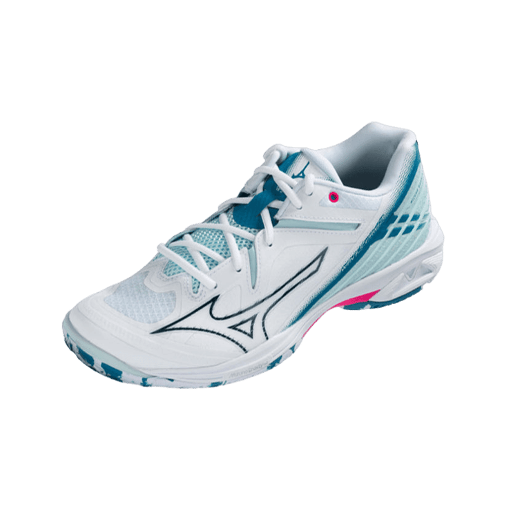Mizuno Wave Claw 3 Wide White Sailor Blue Angle 0
