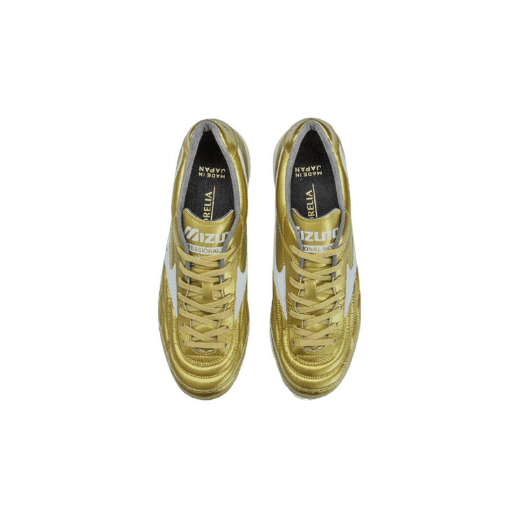 Mizuno Morelia UL TF Turf JAPAN Gold White Angle 1