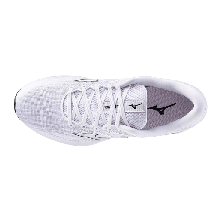 Mizuno Wave Rider 27 Super Wide White Black Angle 0