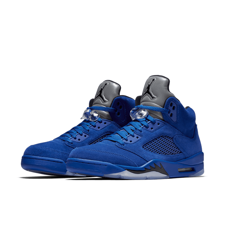 Jordan 5 Retro Blue Suede Angle 2