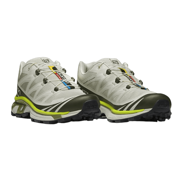 Salomon XT-6 Grey Beige Neon Angle 0