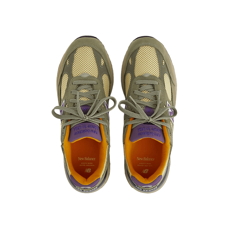 New Balance 993 Made in USA Olive Leaf Maize Angle 0