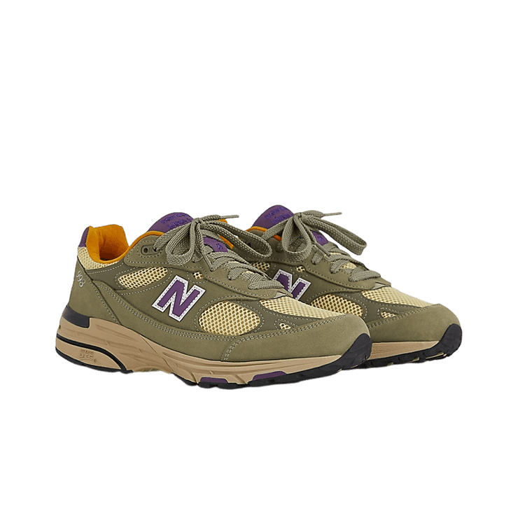 New Balance 993 Made in USA Olive Leaf Maize Angle 2