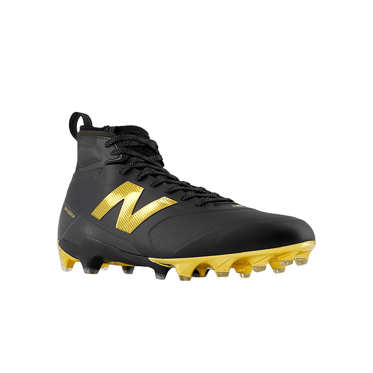 Black and gold new balance cleats top