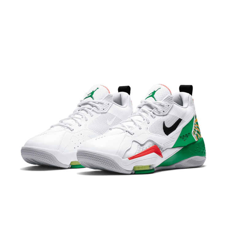 Jordan Zoom 92 White Green Red Angle 2