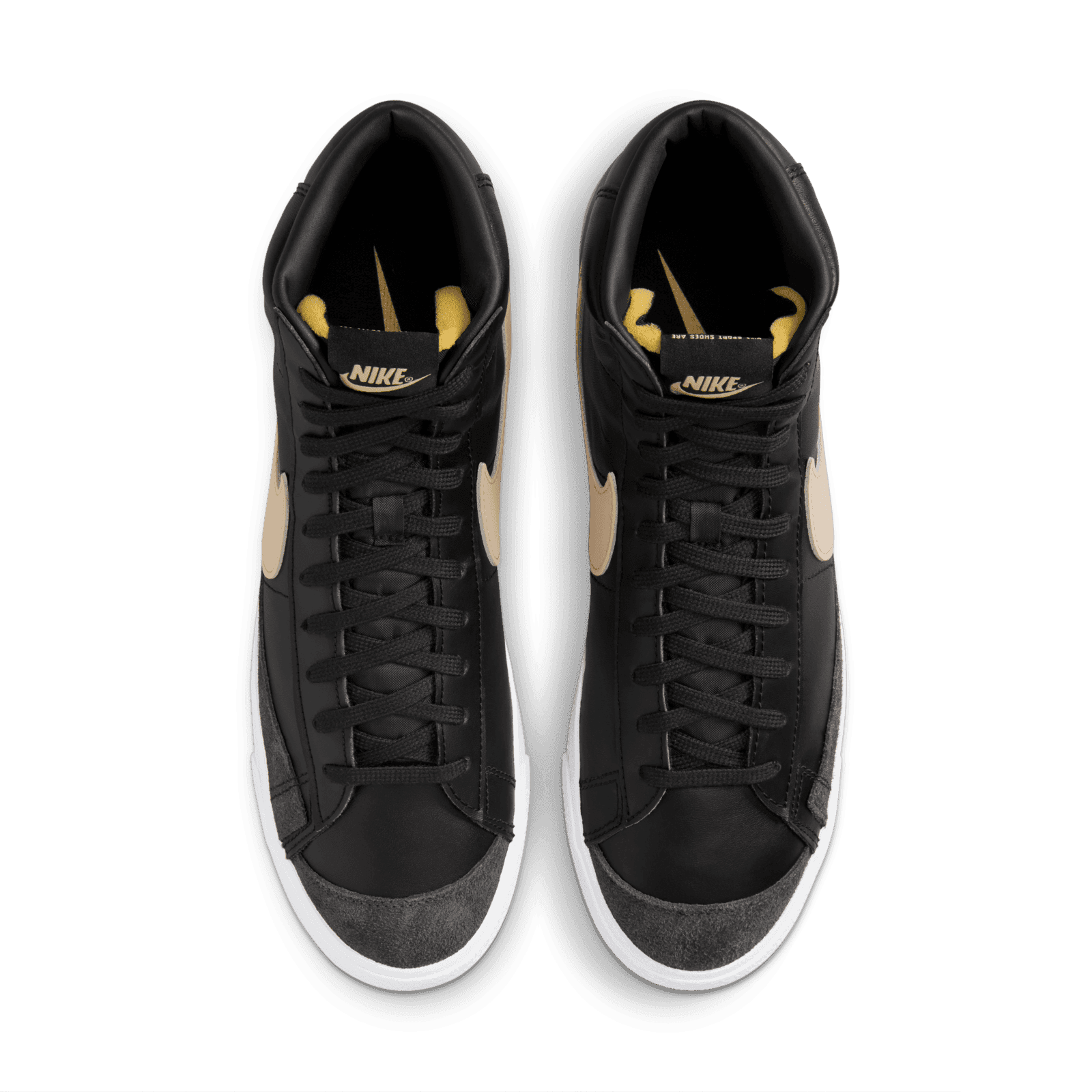 nike blazer mid 77 black and gold