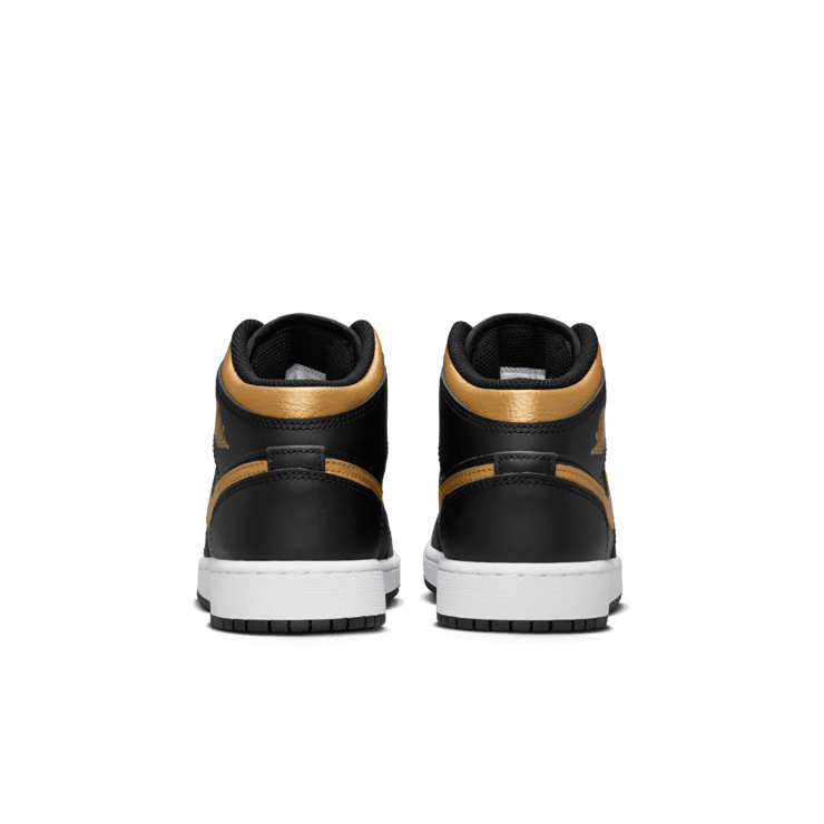 Air Jordan 1 Mid 'Black Metallic Gold' (GS) Angle 3