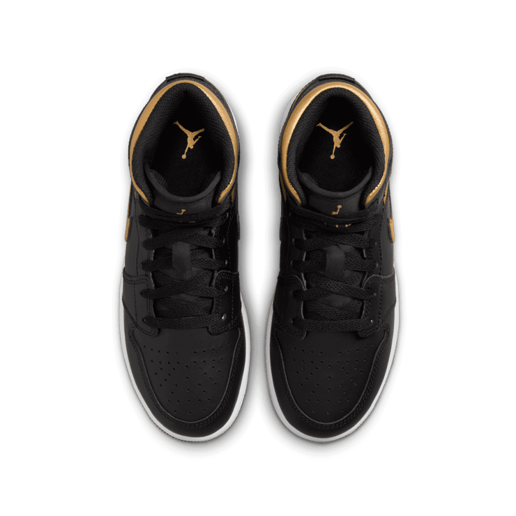 Air Jordan 1 Mid 'Black Metallic Gold' (GS) Angle 1