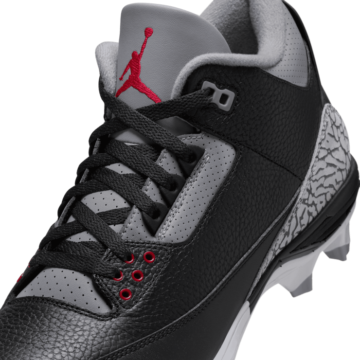 Air Jordan 3 Mid TD Cleat Black Cement Angle 5