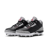 Air Jordan 3 Mid TD Cleat Black Cement Angle 2