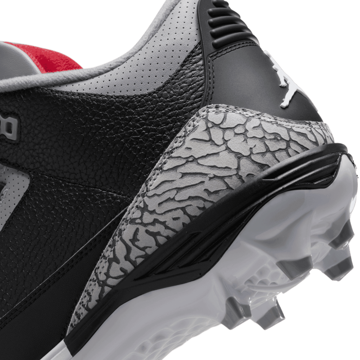 Air Jordan 3 Mid TD Cleat Black Cement Angle 6