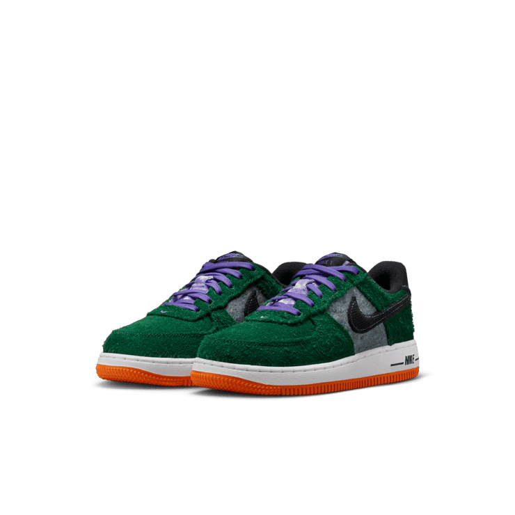 Nike Air Force 1 Low Shaggy Suede Green (PS) Angle 2