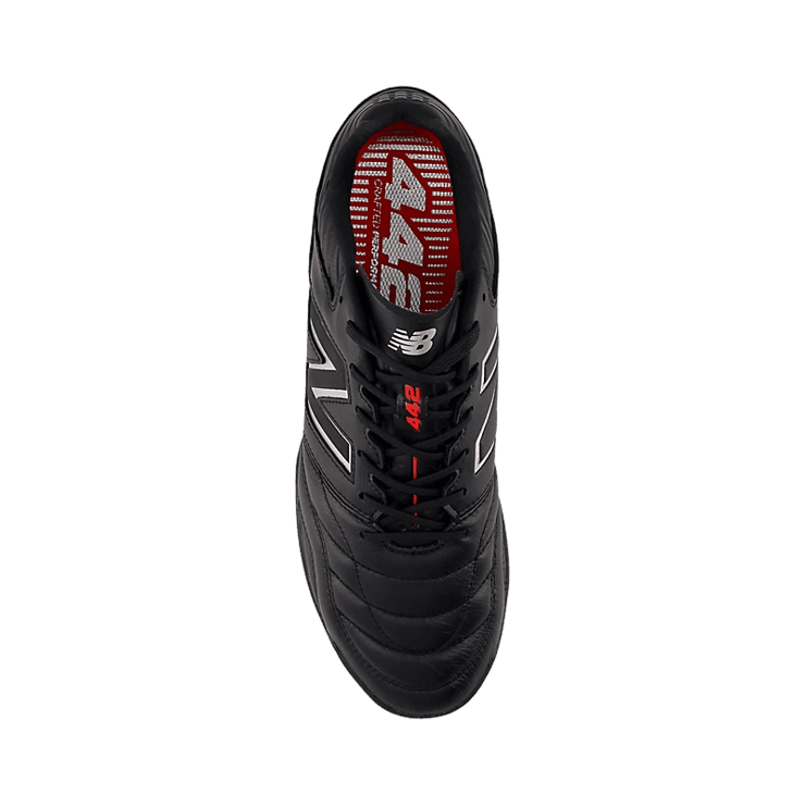 New Balance 442 PRO TF V2 Black White Red Angle 1