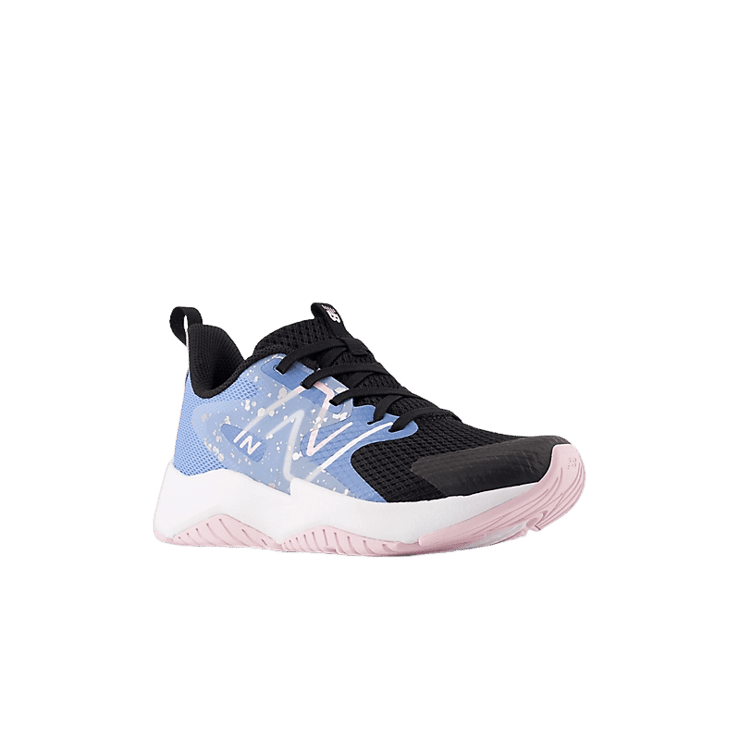 New Balance Rave Run v2 Black Blue Pink (GS) Angle 2