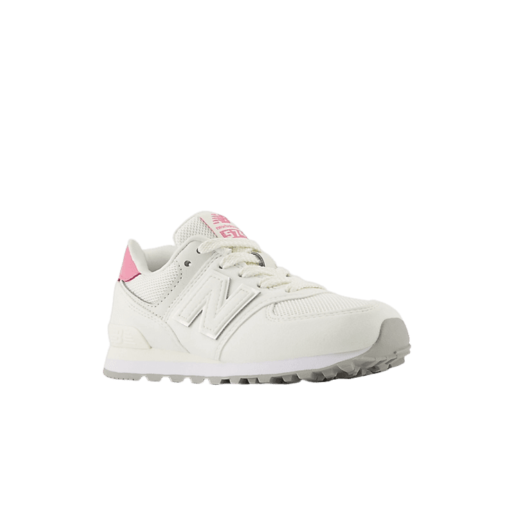 New Balance 574 White Pink (GS) Angle 2