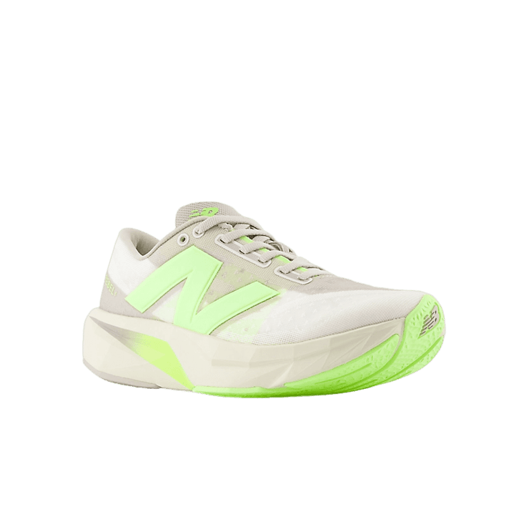 New Balance FuelCell Rebel v4 Grey Green White (W) Angle 2