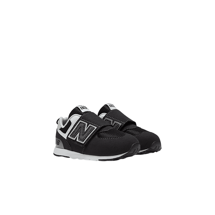 New Balance 574 NEW B Hook & Loop Black Grey (GS) Angle 2