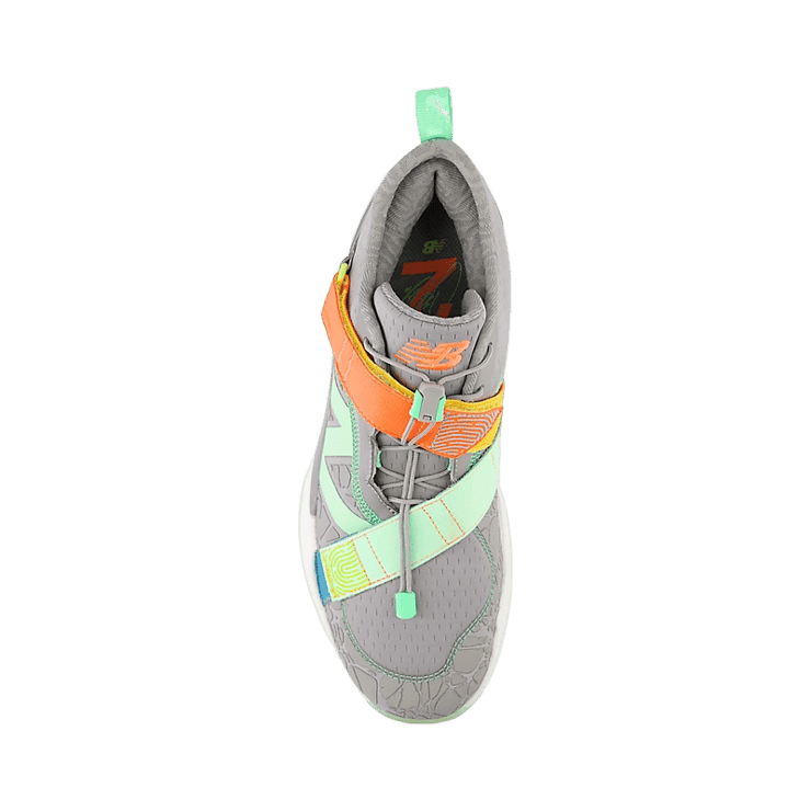 New Balance FuelCell Lindor 2 Pre Game Grey Green Orange Angle 1