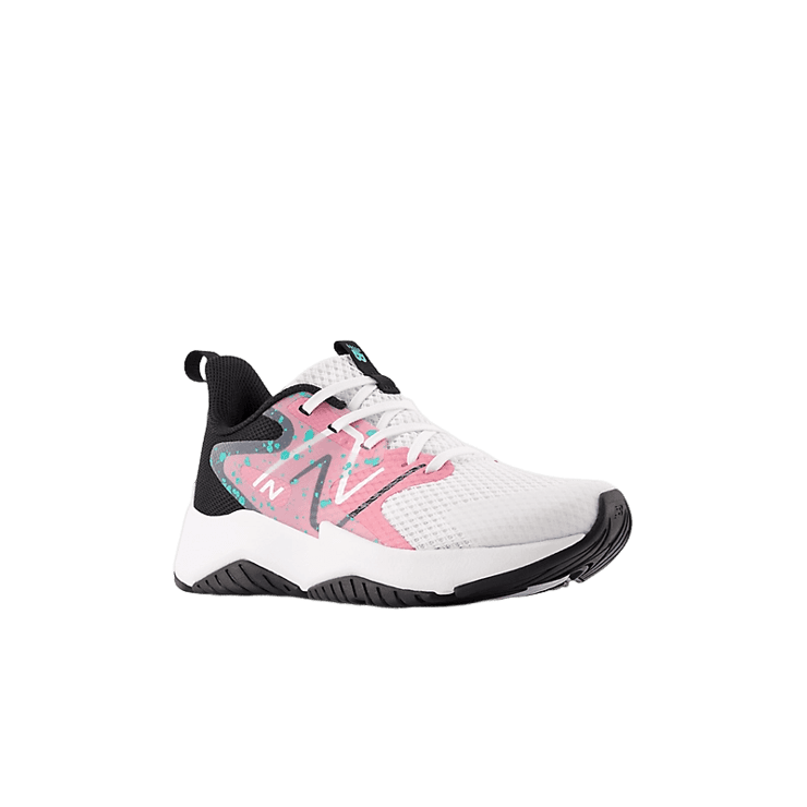New Balance Rave Run v2 White Pink Black (GS) Angle 2