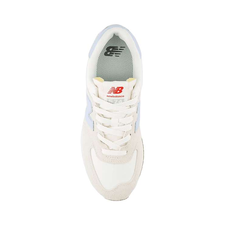 New Balance 574+ Beige White Blue (W) Angle 1