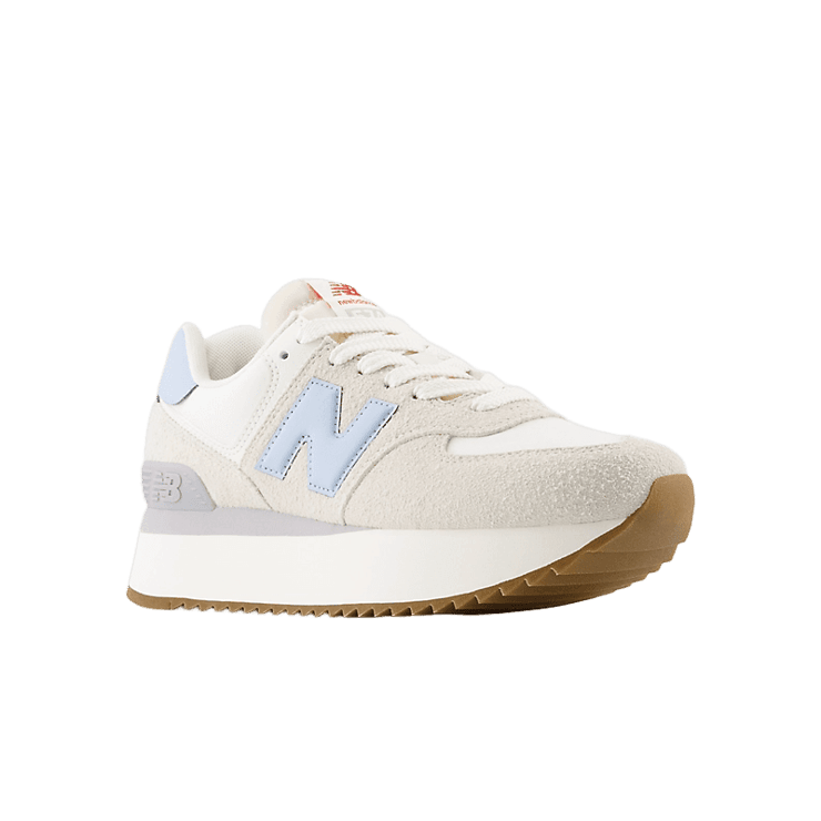 New Balance 574+ Beige White Blue (W) Angle 2