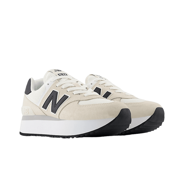 New Balance 574+ Beige White Black (W) Angle 2