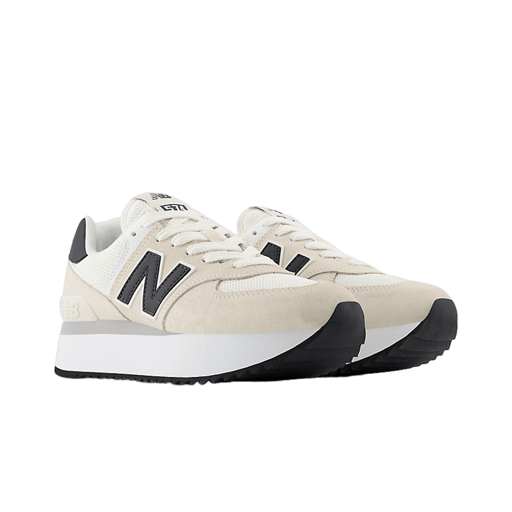 New Balance 574+ Beige White Black (W) Angle 2