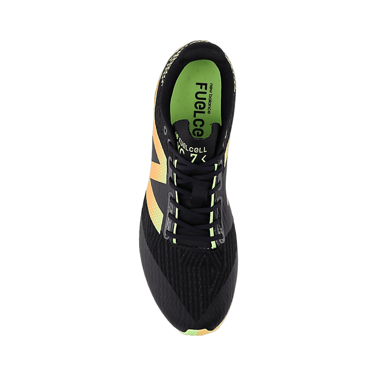 New Balance FuelCell XC7 v5 Black Green Orange Angle 1
