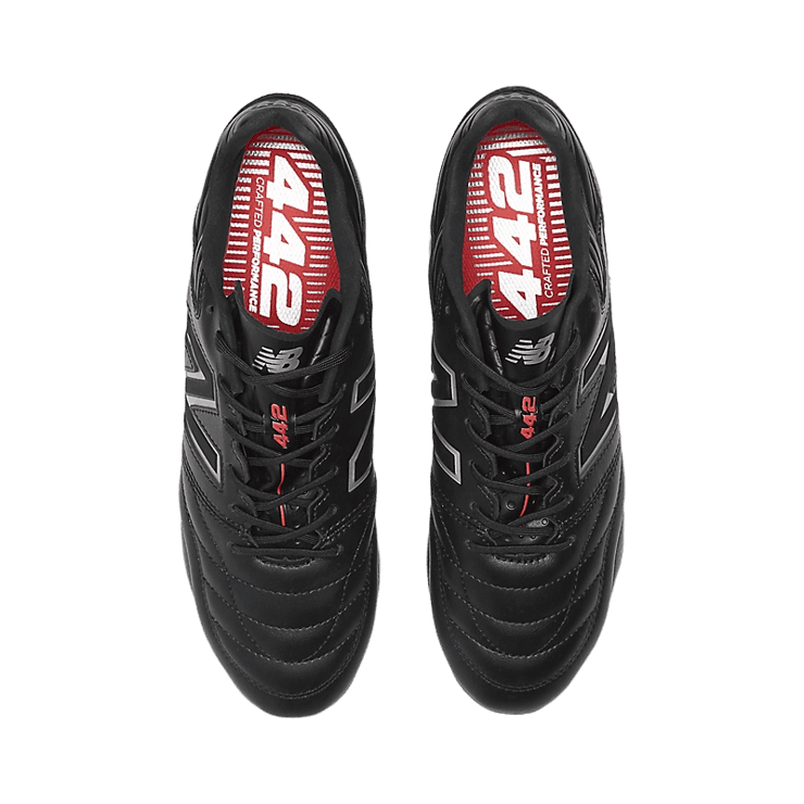 New Balance 442 PRO FG V2 NON KL Black White Red Angle 1