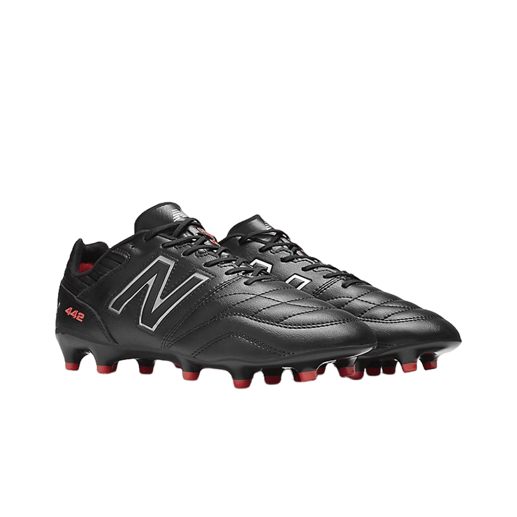 New Balance 442 PRO FG V2 NON KL Black White Red Angle 2
