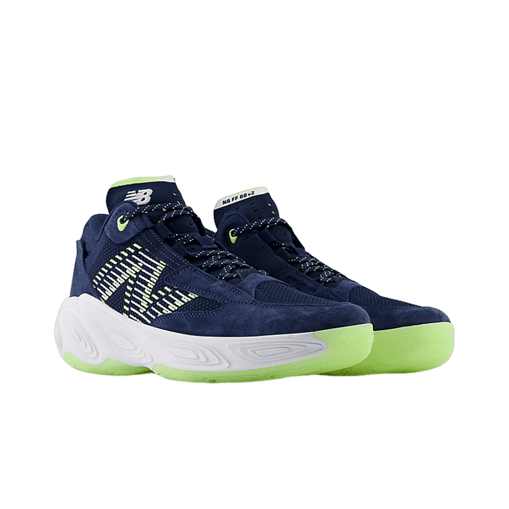 New Balance Fresh Foam BB v2 Blue Green White Angle 2