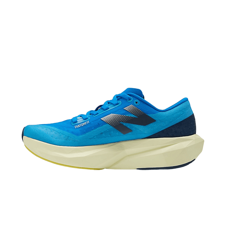 New Balance FuelCell Rebel v4 Blue Yellow (W) Angle 0