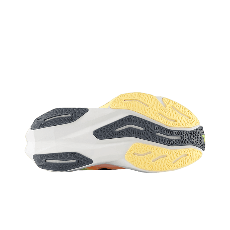 New Balance FuelCell Rebel v4 White Green Orange (W) Angle 3