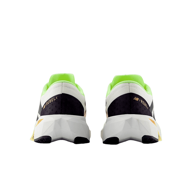 New Balance FuelCell Rebel v4 White Green Orange (W) Angle 4