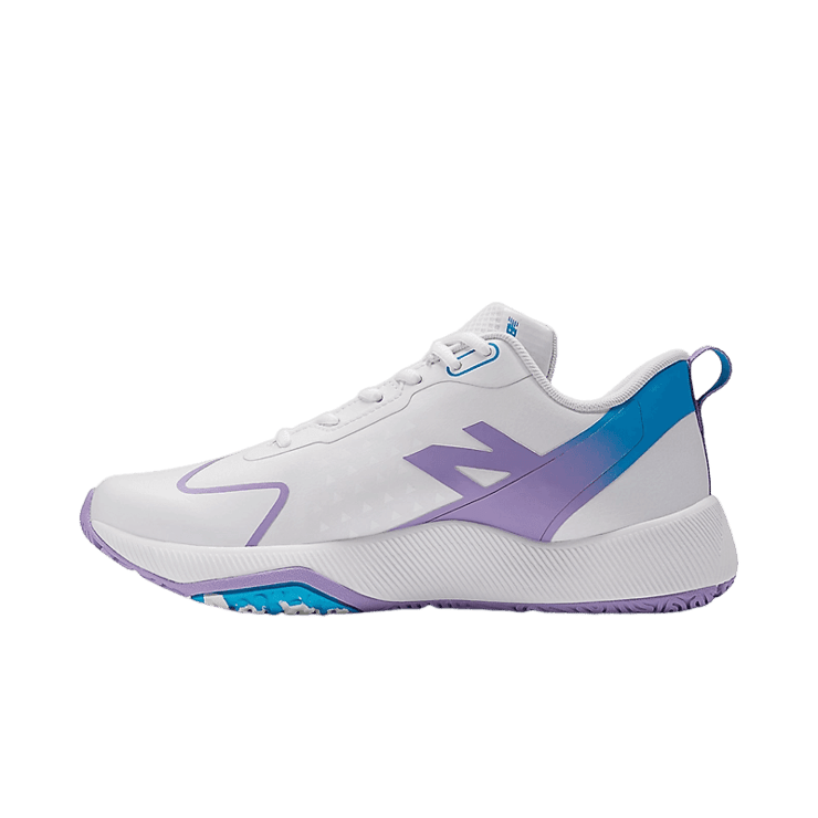 New Balance FuelCell Romero Duo Trainer Unity of Sport Softball White Purple Blue (W) Angle 0