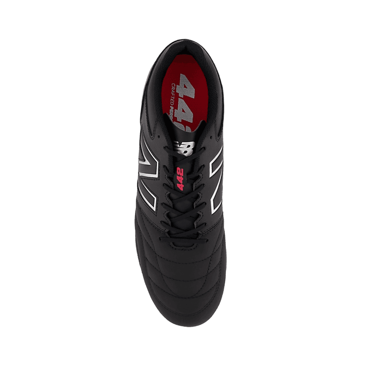 New Balance 442 V2 TEAM FG Black White Angle 1