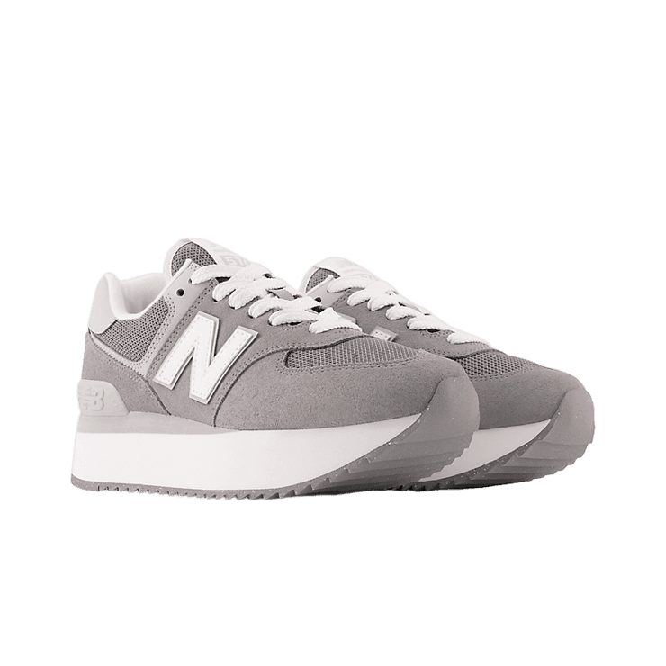 New Balance 574+ Grey White (W) Angle 2