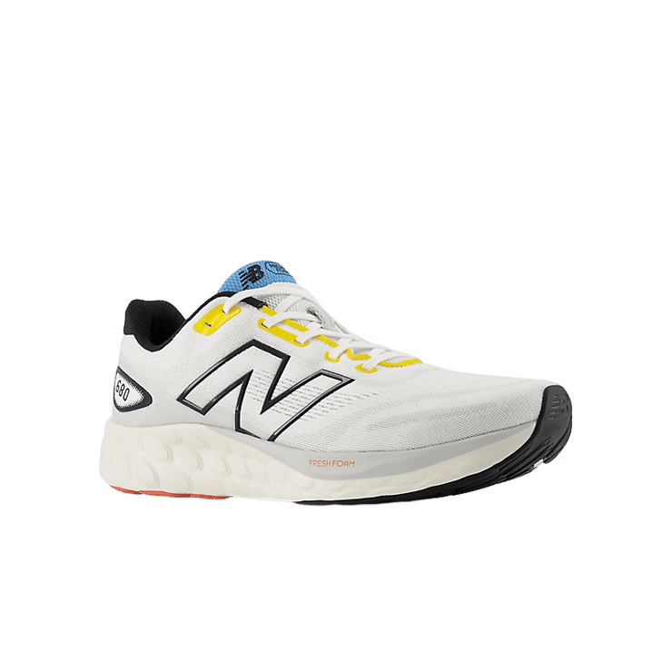 New Balance Fresh Foam 680v8 White Black Orange Angle 2
