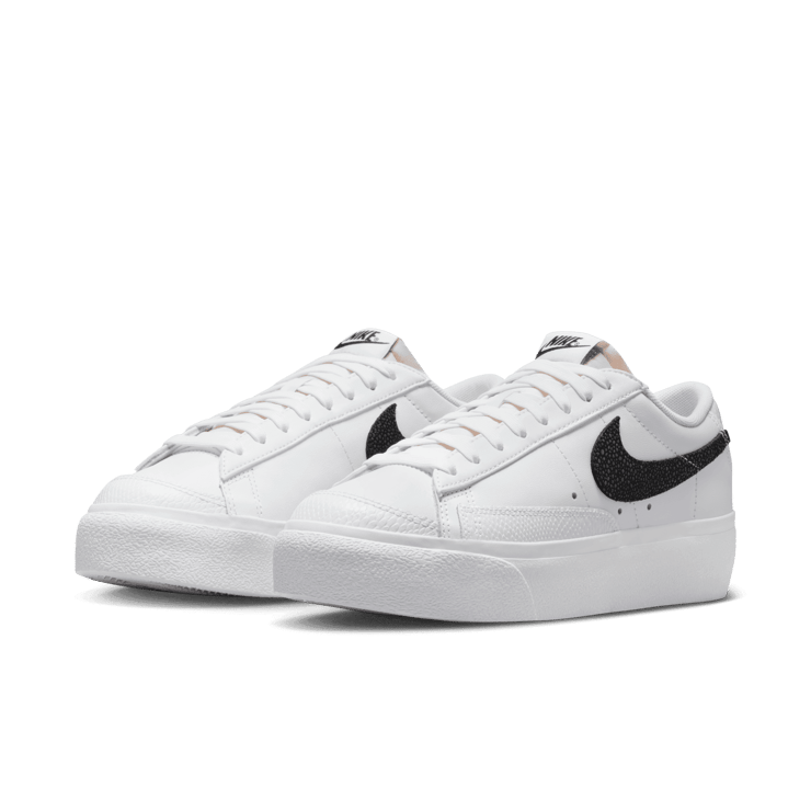 Nike Blazer Low Platform Reptile White Black (W) Angle 2