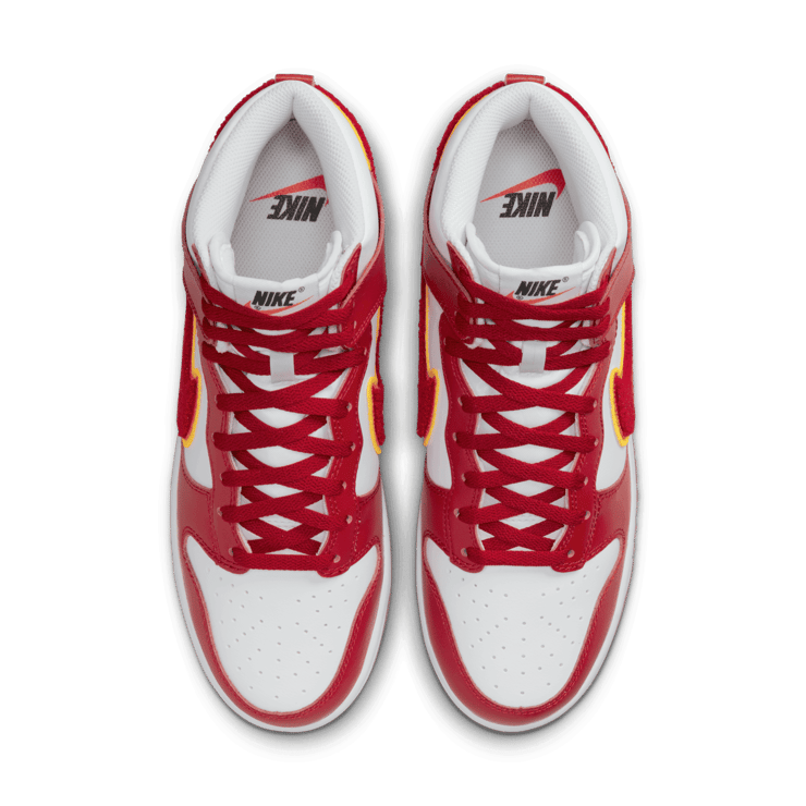 Nike Dunk High Chenille Swoosh Gym Red Angle 1