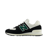 New Balance 574 Black White Green Angle 0